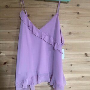 Purple Ruffled Tank Top Feminine